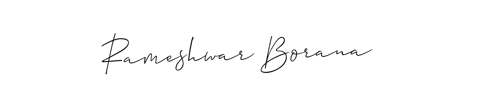 How to Draw Rameshwar Borana signature style? Allison_Script is a latest design signature styles for name Rameshwar Borana. Rameshwar Borana signature style 2 images and pictures png