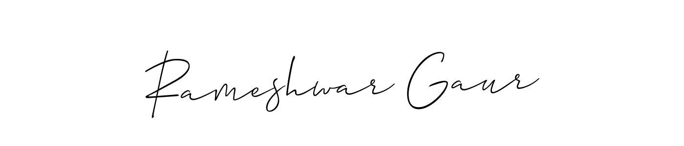 Use a signature maker to create a handwritten signature online. With this signature software, you can design (Allison_Script) your own signature for name Rameshwar Gaur. Rameshwar Gaur signature style 2 images and pictures png