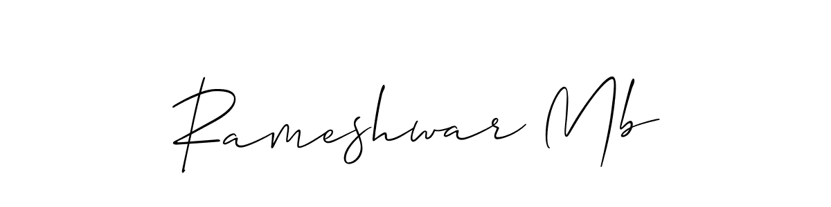 Allison_Script is a professional signature style that is perfect for those who want to add a touch of class to their signature. It is also a great choice for those who want to make their signature more unique. Get Rameshwar Mb name to fancy signature for free. Rameshwar Mb signature style 2 images and pictures png