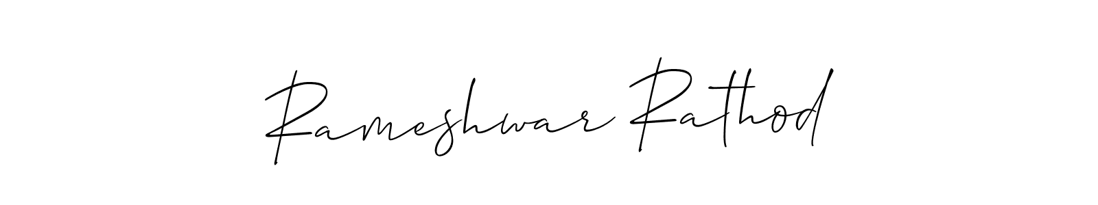 Similarly Allison_Script is the best handwritten signature design. Signature creator online .You can use it as an online autograph creator for name Rameshwar Rathod. Rameshwar Rathod signature style 2 images and pictures png