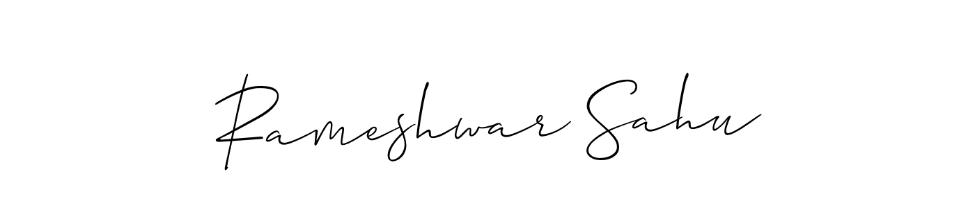 This is the best signature style for the Rameshwar Sahu name. Also you like these signature font (Allison_Script). Mix name signature. Rameshwar Sahu signature style 2 images and pictures png