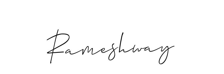 The best way (Allison_Script) to make a short signature is to pick only two or three words in your name. The name Rameshway include a total of six letters. For converting this name. Rameshway signature style 2 images and pictures png
