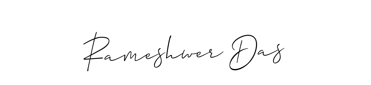 Use a signature maker to create a handwritten signature online. With this signature software, you can design (Allison_Script) your own signature for name Rameshwer Das. Rameshwer Das signature style 2 images and pictures png