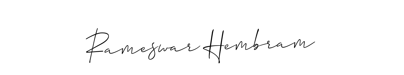 How to make Rameswar Hembram name signature. Use Allison_Script style for creating short signs online. This is the latest handwritten sign. Rameswar Hembram signature style 2 images and pictures png