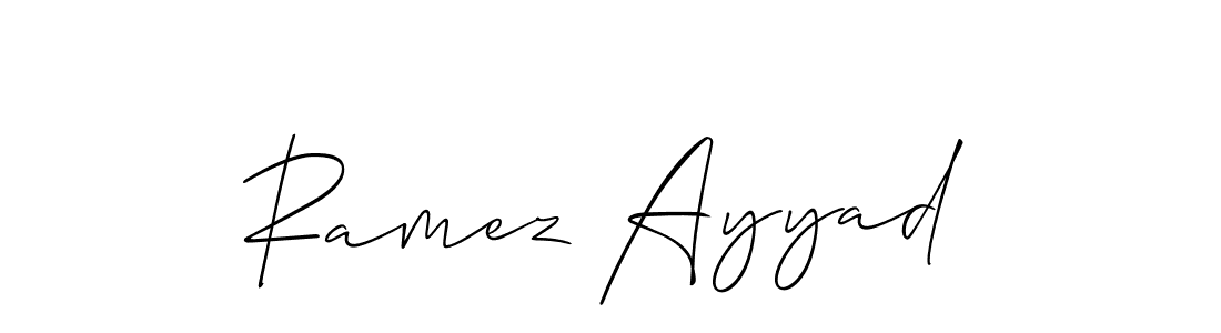 Use a signature maker to create a handwritten signature online. With this signature software, you can design (Allison_Script) your own signature for name Ramez Ayyad. Ramez Ayyad signature style 2 images and pictures png