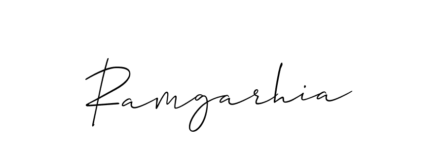 Design your own signature with our free online signature maker. With this signature software, you can create a handwritten (Allison_Script) signature for name Ramgarhia. Ramgarhia signature style 2 images and pictures png