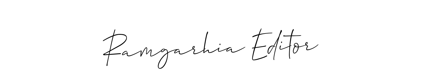 Also we have Ramgarhia Editor name is the best signature style. Create professional handwritten signature collection using Allison_Script autograph style. Ramgarhia Editor signature style 2 images and pictures png