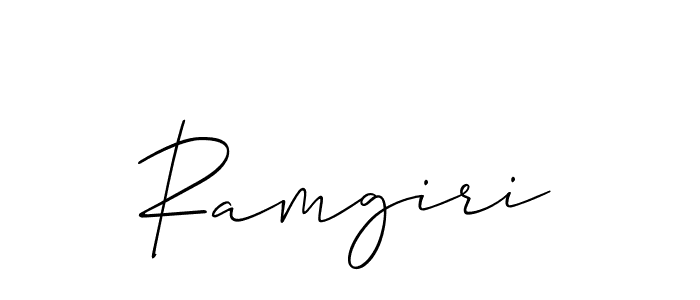 Design your own signature with our free online signature maker. With this signature software, you can create a handwritten (Allison_Script) signature for name Ramgiri. Ramgiri signature style 2 images and pictures png