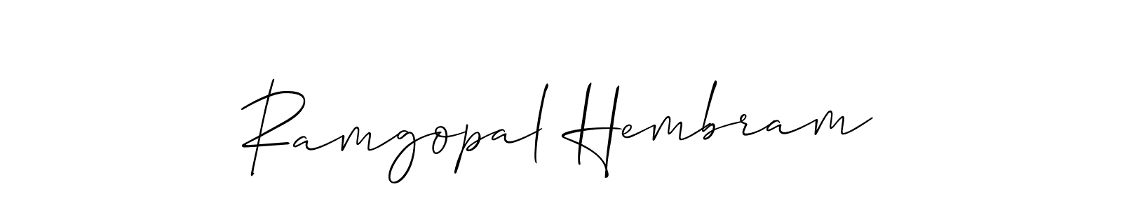 Make a beautiful signature design for name Ramgopal Hembram. With this signature (Allison_Script) style, you can create a handwritten signature for free. Ramgopal Hembram signature style 2 images and pictures png