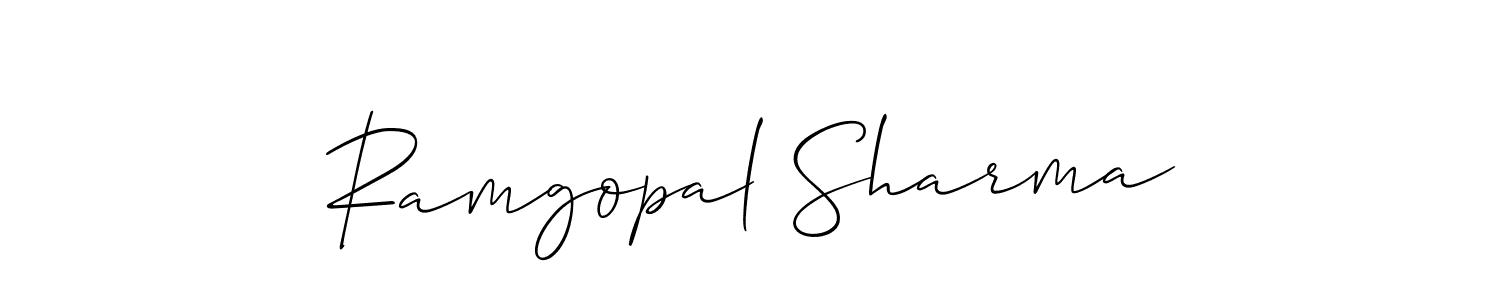 Allison_Script is a professional signature style that is perfect for those who want to add a touch of class to their signature. It is also a great choice for those who want to make their signature more unique. Get Ramgopal Sharma name to fancy signature for free. Ramgopal Sharma signature style 2 images and pictures png