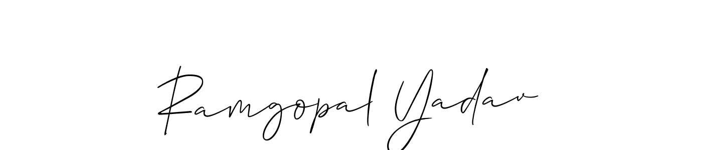 The best way (Allison_Script) to make a short signature is to pick only two or three words in your name. The name Ramgopal Yadav include a total of six letters. For converting this name. Ramgopal Yadav signature style 2 images and pictures png