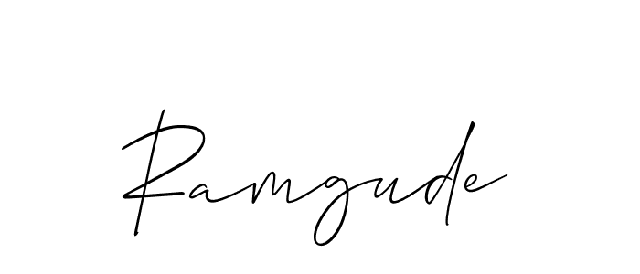 It looks lik you need a new signature style for name Ramgude. Design unique handwritten (Allison_Script) signature with our free signature maker in just a few clicks. Ramgude signature style 2 images and pictures png