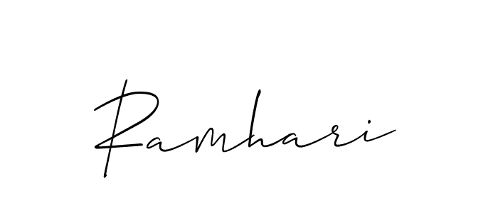 The best way (Allison_Script) to make a short signature is to pick only two or three words in your name. The name Ramhari include a total of six letters. For converting this name. Ramhari signature style 2 images and pictures png