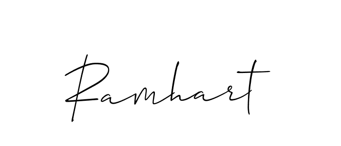 The best way (Allison_Script) to make a short signature is to pick only two or three words in your name. The name Ramhart include a total of six letters. For converting this name. Ramhart signature style 2 images and pictures png