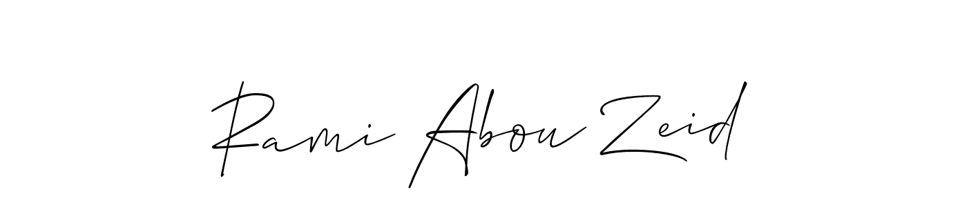 You should practise on your own different ways (Allison_Script) to write your name (Rami Abou Zeid) in signature. don't let someone else do it for you. Rami Abou Zeid signature style 2 images and pictures png