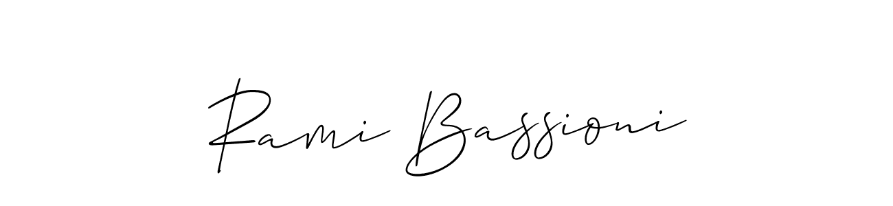 Rami Bassioni stylish signature style. Best Handwritten Sign (Allison_Script) for my name. Handwritten Signature Collection Ideas for my name Rami Bassioni. Rami Bassioni signature style 2 images and pictures png
