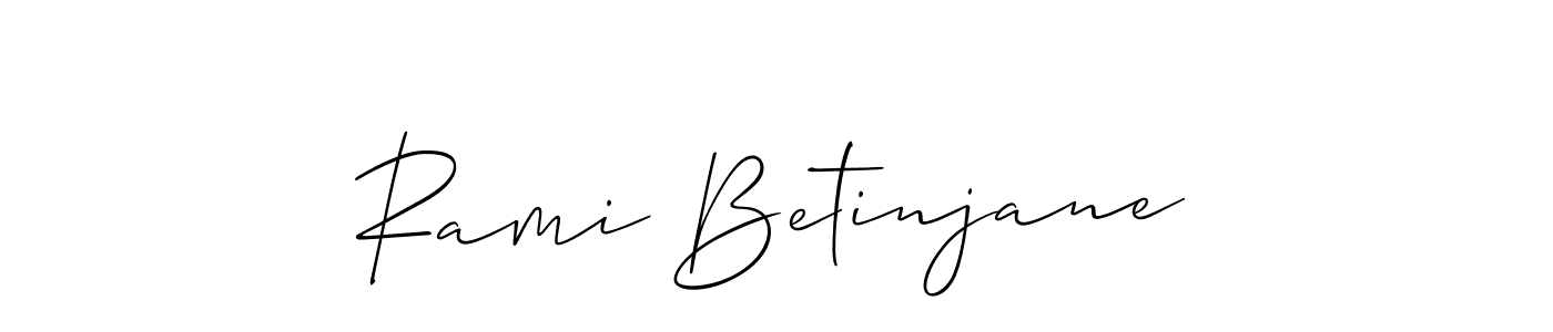 Use a signature maker to create a handwritten signature online. With this signature software, you can design (Allison_Script) your own signature for name Rami Betinjane. Rami Betinjane signature style 2 images and pictures png