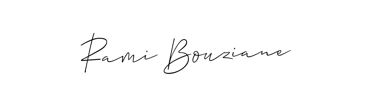 It looks lik you need a new signature style for name Rami Bouziane. Design unique handwritten (Allison_Script) signature with our free signature maker in just a few clicks. Rami Bouziane signature style 2 images and pictures png
