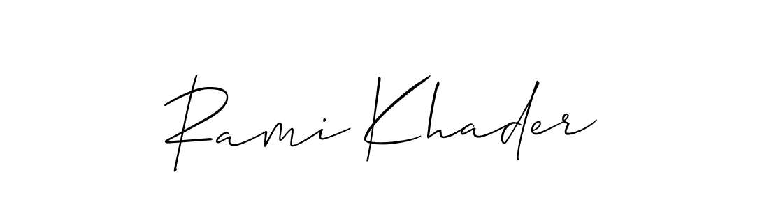 Use a signature maker to create a handwritten signature online. With this signature software, you can design (Allison_Script) your own signature for name Rami Khader. Rami Khader signature style 2 images and pictures png