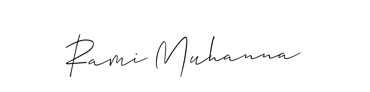 How to make Rami Muhanna name signature. Use Allison_Script style for creating short signs online. This is the latest handwritten sign. Rami Muhanna signature style 2 images and pictures png