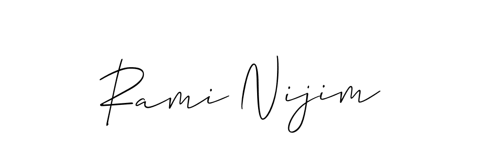 Allison_Script is a professional signature style that is perfect for those who want to add a touch of class to their signature. It is also a great choice for those who want to make their signature more unique. Get Rami Nijim name to fancy signature for free. Rami Nijim signature style 2 images and pictures png