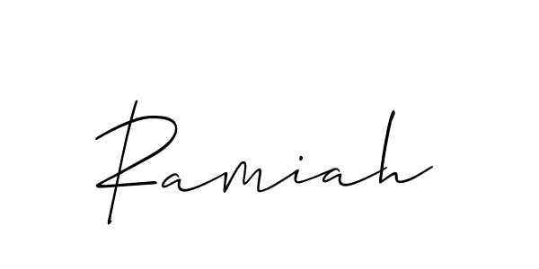 Make a beautiful signature design for name Ramiah. With this signature (Allison_Script) style, you can create a handwritten signature for free. Ramiah signature style 2 images and pictures png