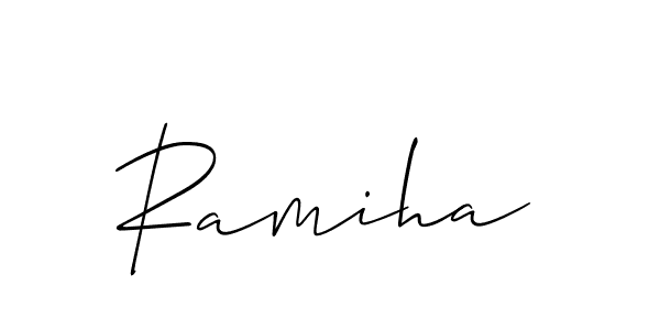 How to make Ramiha signature? Allison_Script is a professional autograph style. Create handwritten signature for Ramiha name. Ramiha signature style 2 images and pictures png