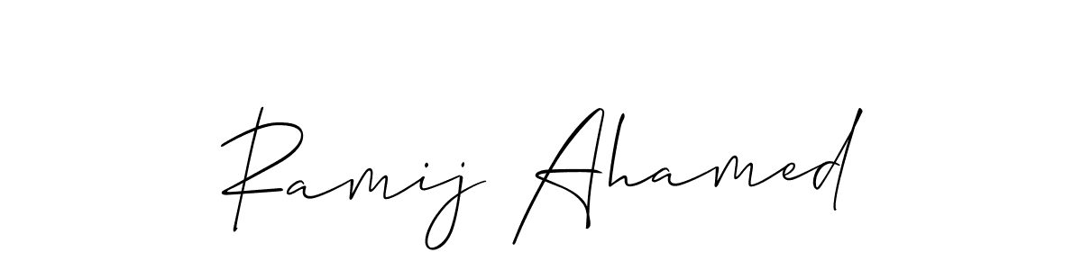 Similarly Allison_Script is the best handwritten signature design. Signature creator online .You can use it as an online autograph creator for name Ramij Ahamed. Ramij Ahamed signature style 2 images and pictures png