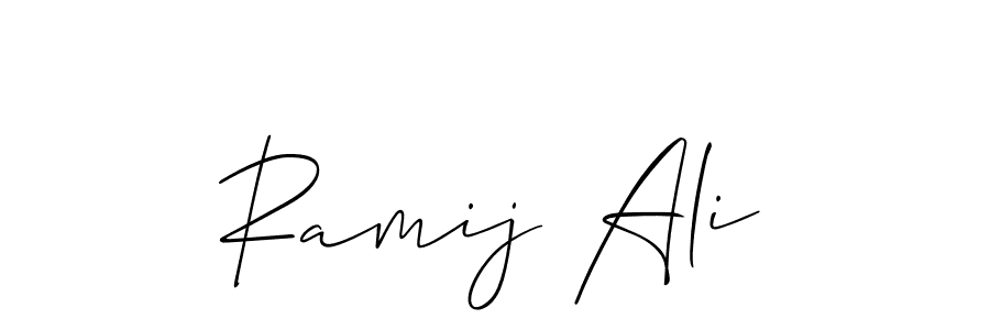 Use a signature maker to create a handwritten signature online. With this signature software, you can design (Allison_Script) your own signature for name Ramij Ali. Ramij Ali signature style 2 images and pictures png