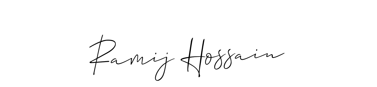 Also You can easily find your signature by using the search form. We will create Ramij Hossain name handwritten signature images for you free of cost using Allison_Script sign style. Ramij Hossain signature style 2 images and pictures png