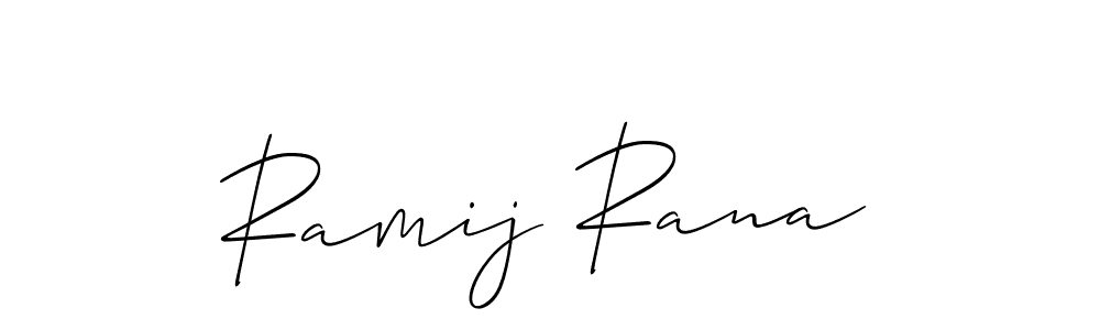 Design your own signature with our free online signature maker. With this signature software, you can create a handwritten (Allison_Script) signature for name Ramij Rana. Ramij Rana signature style 2 images and pictures png