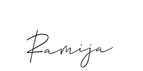 Similarly Allison_Script is the best handwritten signature design. Signature creator online .You can use it as an online autograph creator for name Ramija. Ramija signature style 2 images and pictures png