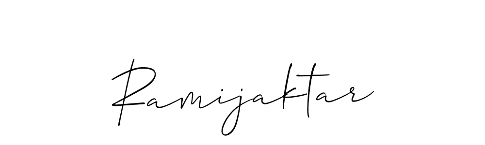 Design your own signature with our free online signature maker. With this signature software, you can create a handwritten (Allison_Script) signature for name Ramijaktar. Ramijaktar signature style 2 images and pictures png