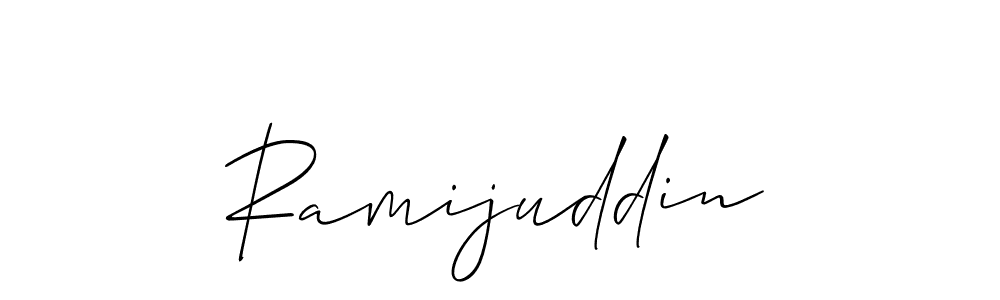 How to make Ramijuddin signature? Allison_Script is a professional autograph style. Create handwritten signature for Ramijuddin name. Ramijuddin signature style 2 images and pictures png