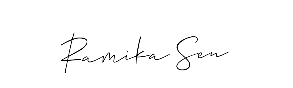 Check out images of Autograph of Ramika Sen name. Actor Ramika Sen Signature Style. Allison_Script is a professional sign style online. Ramika Sen signature style 2 images and pictures png