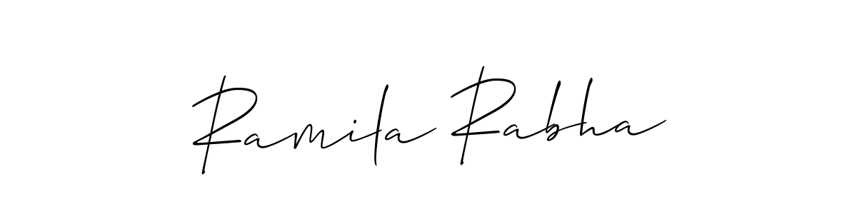 Make a beautiful signature design for name Ramila Rabha. With this signature (Allison_Script) style, you can create a handwritten signature for free. Ramila Rabha signature style 2 images and pictures png