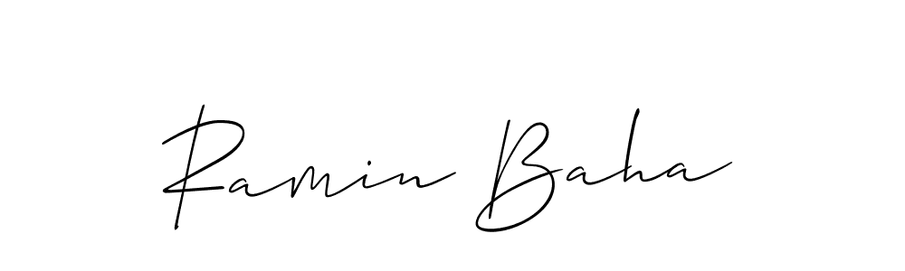 Make a beautiful signature design for name Ramin Baha. With this signature (Allison_Script) style, you can create a handwritten signature for free. Ramin Baha signature style 2 images and pictures png