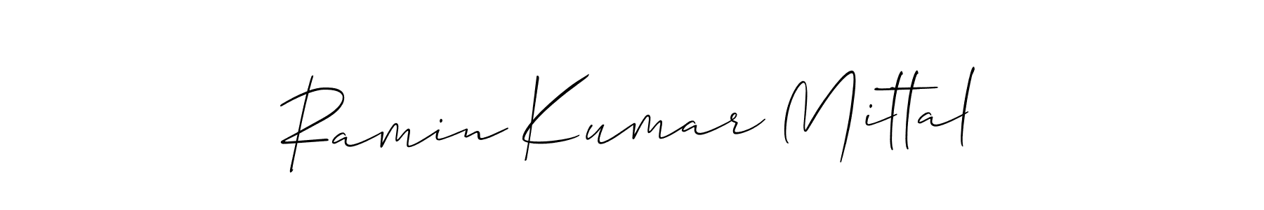 You should practise on your own different ways (Allison_Script) to write your name (Ramin Kumar Mittal) in signature. don't let someone else do it for you. Ramin Kumar Mittal signature style 2 images and pictures png