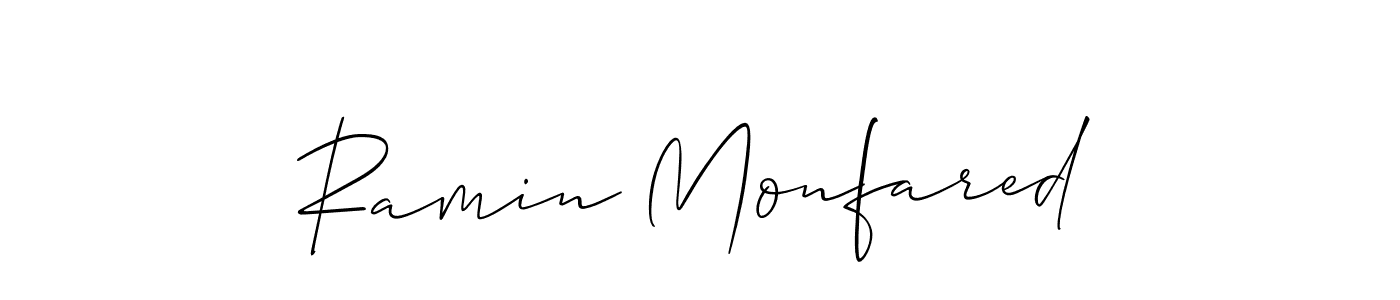 Ramin Monfared stylish signature style. Best Handwritten Sign (Allison_Script) for my name. Handwritten Signature Collection Ideas for my name Ramin Monfared. Ramin Monfared signature style 2 images and pictures png