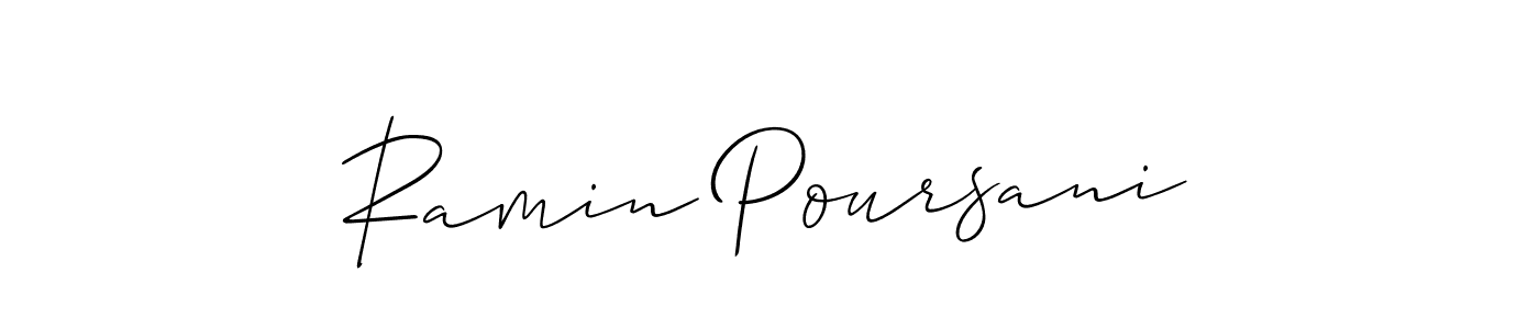 Make a beautiful signature design for name Ramin Poursani. With this signature (Allison_Script) style, you can create a handwritten signature for free. Ramin Poursani signature style 2 images and pictures png