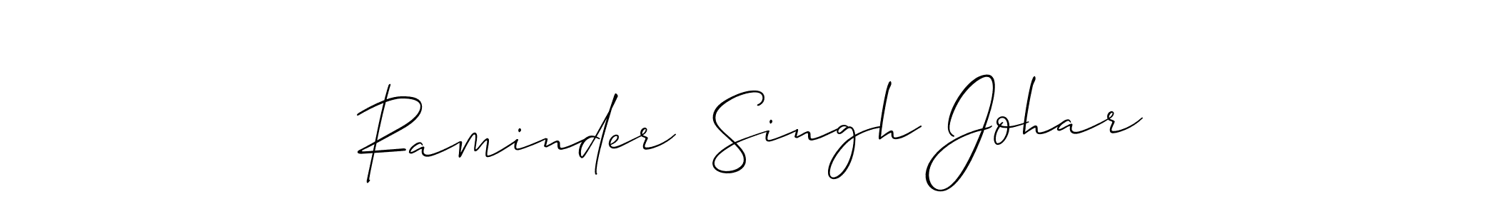 It looks lik you need a new signature style for name Raminder  Singh Johar. Design unique handwritten (Allison_Script) signature with our free signature maker in just a few clicks. Raminder  Singh Johar signature style 2 images and pictures png