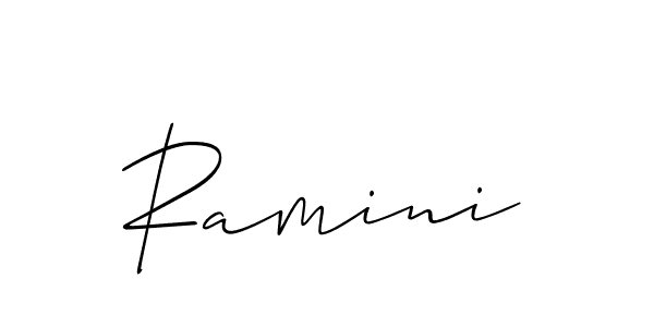 Ramini stylish signature style. Best Handwritten Sign (Allison_Script) for my name. Handwritten Signature Collection Ideas for my name Ramini. Ramini signature style 2 images and pictures png