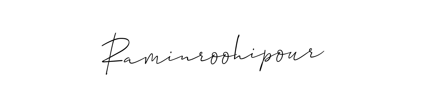 How to make Raminroohipour signature? Allison_Script is a professional autograph style. Create handwritten signature for Raminroohipour name. Raminroohipour signature style 2 images and pictures png