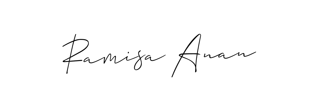 Also You can easily find your signature by using the search form. We will create Ramisa Anan name handwritten signature images for you free of cost using Allison_Script sign style. Ramisa Anan signature style 2 images and pictures png