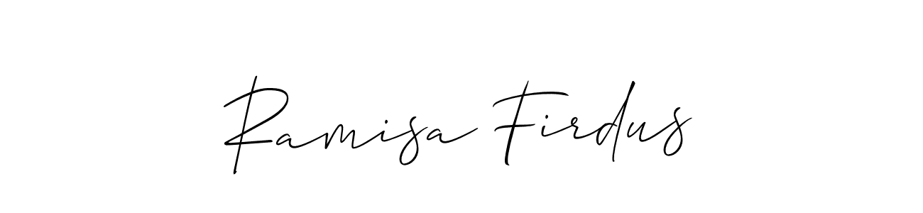 Make a short Ramisa Firdus signature style. Manage your documents anywhere anytime using Allison_Script. Create and add eSignatures, submit forms, share and send files easily. Ramisa Firdus signature style 2 images and pictures png