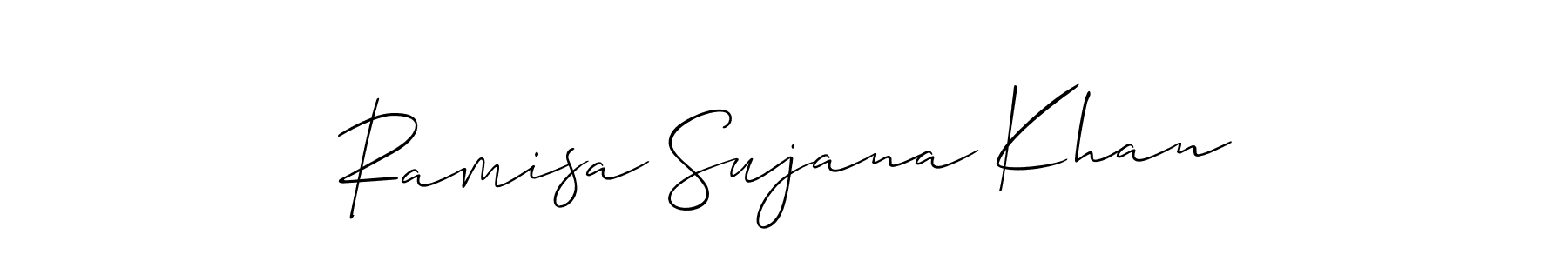 Similarly Allison_Script is the best handwritten signature design. Signature creator online .You can use it as an online autograph creator for name Ramisa Sujana Khan. Ramisa Sujana Khan signature style 2 images and pictures png
