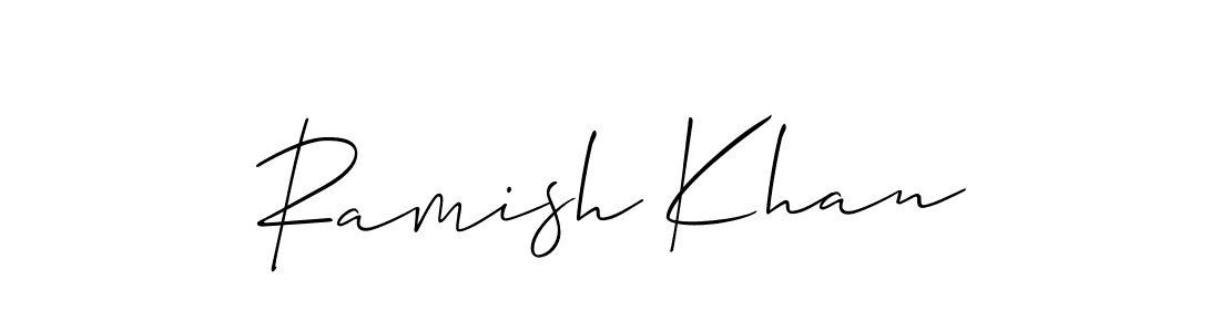 The best way (Allison_Script) to make a short signature is to pick only two or three words in your name. The name Ramish Khan include a total of six letters. For converting this name. Ramish Khan signature style 2 images and pictures png