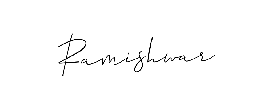 How to make Ramishwar name signature. Use Allison_Script style for creating short signs online. This is the latest handwritten sign. Ramishwar signature style 2 images and pictures png