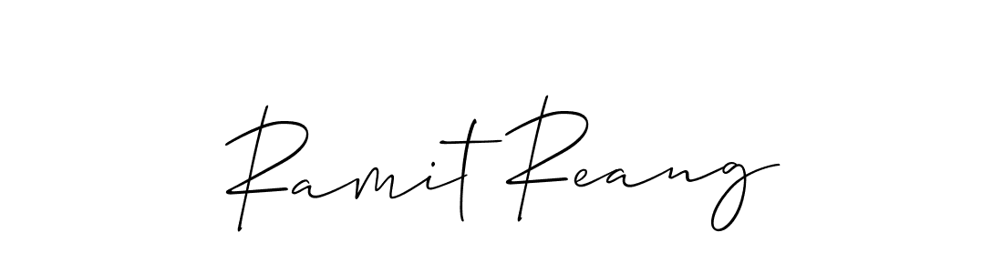 How to make Ramit Reang name signature. Use Allison_Script style for creating short signs online. This is the latest handwritten sign. Ramit Reang signature style 2 images and pictures png