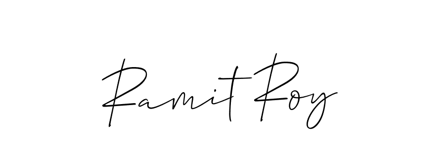 You should practise on your own different ways (Allison_Script) to write your name (Ramit Roy) in signature. don't let someone else do it for you. Ramit Roy signature style 2 images and pictures png